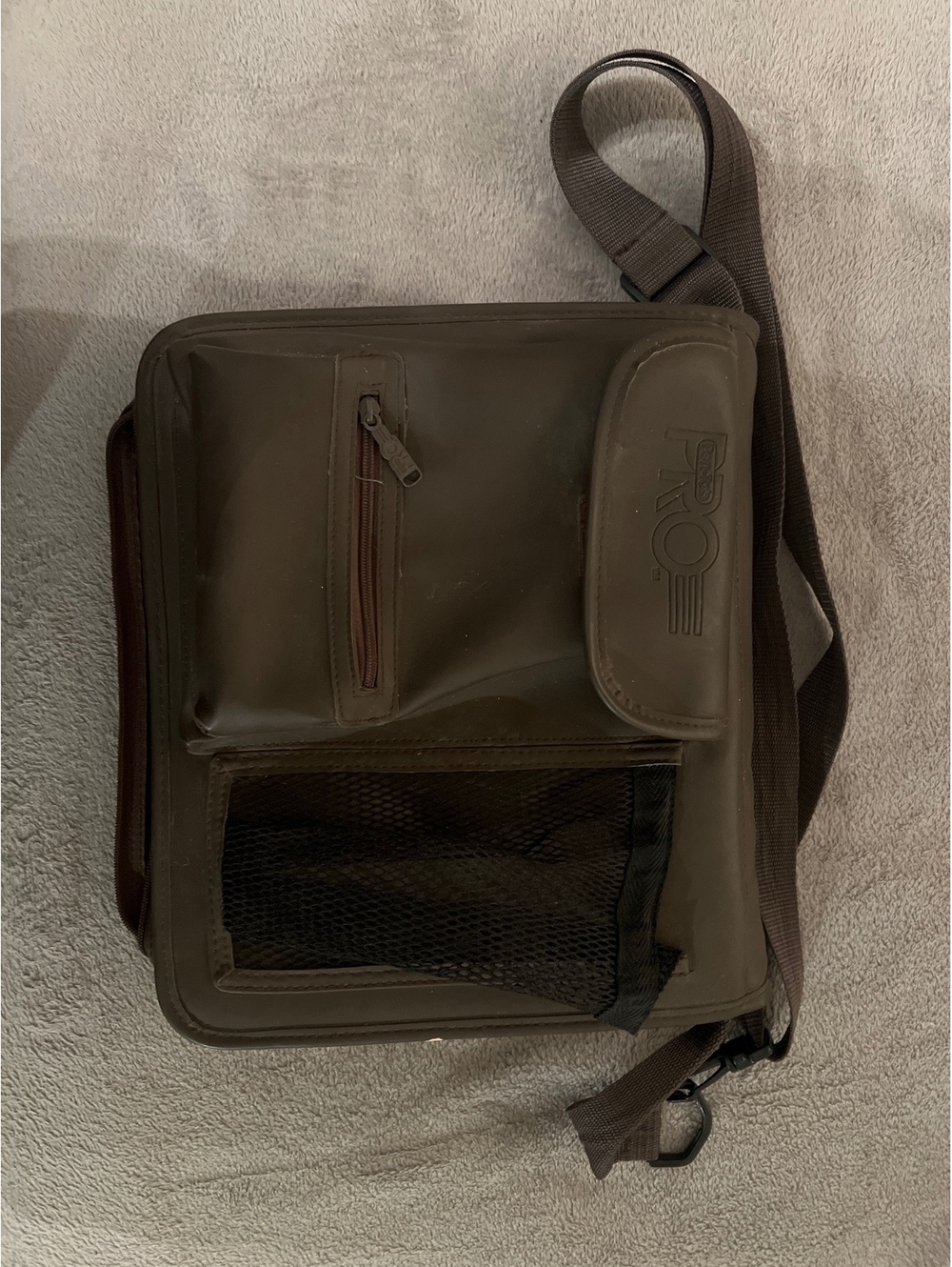 Pro Line Olive Green Organizer Bag with Adjustable Strap and Multiple Compartmen